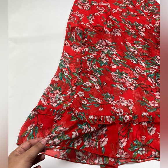 Sugar Lips Red Floral Chiffon Maxi Dress - Picture 4 of 5